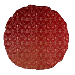 Red Gold Art Decor Large 18  Premium Flano Round Cushions