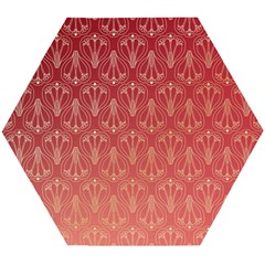 Red Gold Art Decor Wooden Puzzle Hexagon by HermanTelo