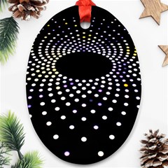 Abstract Black Blue Bright Circle Ornament (oval) by HermanTelo