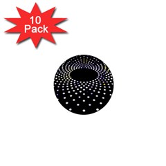 Abstract Black Blue Bright Circle 1  Mini Magnet (10 Pack)  by HermanTelo