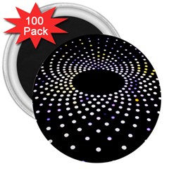 Abstract Black Blue Bright Circle 3  Magnets (100 Pack) by HermanTelo