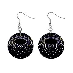 Abstract Black Blue Bright Circle Mini Button Earrings by HermanTelo