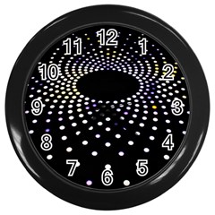 Abstract Black Blue Bright Circle Wall Clock (black) by HermanTelo