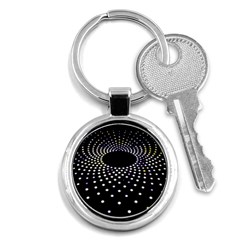 Abstract Black Blue Bright Circle Key Chain (round) by HermanTelo