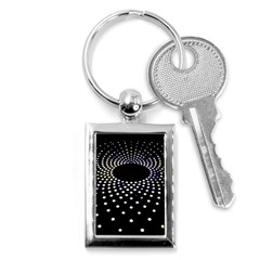 Abstract Black Blue Bright Circle Key Chain (rectangle) by HermanTelo