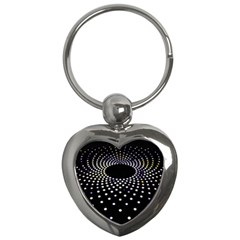 Abstract Black Blue Bright Circle Key Chain (heart)