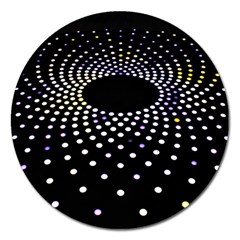 Abstract Black Blue Bright Circle Magnet 5  (round) by HermanTelo