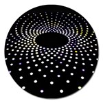 Abstract Black Blue Bright Circle Magnet 5  (Round) Front