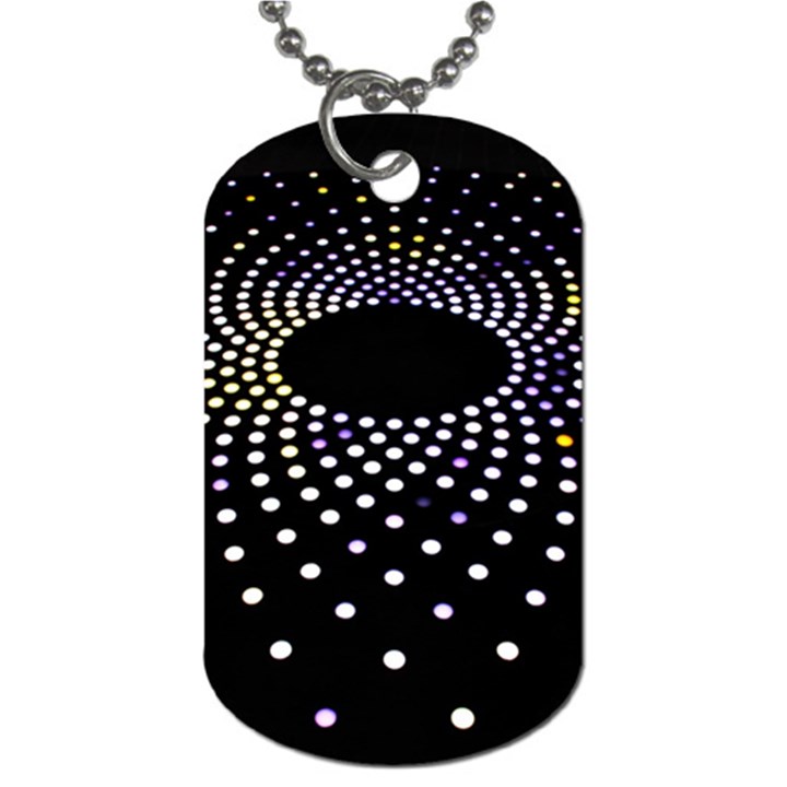 Abstract Black Blue Bright Circle Dog Tag (One Side)