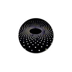 Abstract Black Blue Bright Circle Golf Ball Marker by HermanTelo