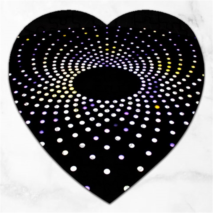 Abstract Black Blue Bright Circle Jigsaw Puzzle (Heart)