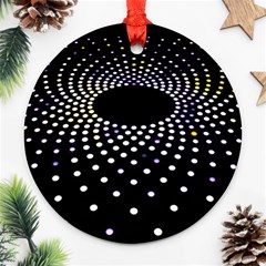 Abstract Black Blue Bright Circle Round Ornament (two Sides)