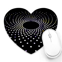 Abstract Black Blue Bright Circle Heart Mousepads