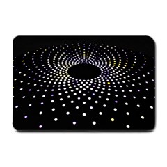 Abstract Black Blue Bright Circle Small Doormat  by HermanTelo