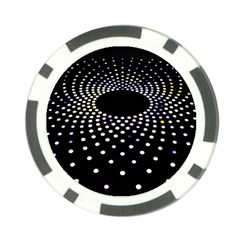 Abstract Black Blue Bright Circle Poker Chip Card Guard