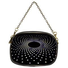 Abstract Black Blue Bright Circle Chain Purse (two Sides)