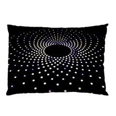 Abstract Black Blue Bright Circle Pillow Case