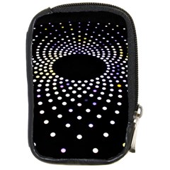 Abstract Black Blue Bright Circle Compact Camera Leather Case by HermanTelo