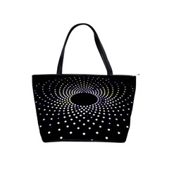 Abstract Black Blue Bright Circle Classic Shoulder Handbag