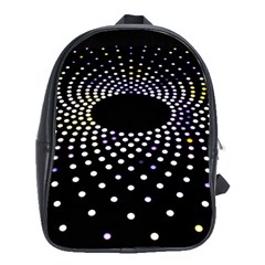 Abstract Black Blue Bright Circle School Bag (large)