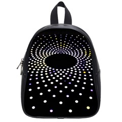 Abstract Black Blue Bright Circle School Bag (small)