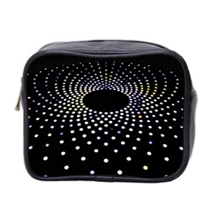 Abstract Black Blue Bright Circle Mini Toiletries Bag (two Sides)