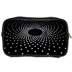 Abstract Black Blue Bright Circle Toiletries Bag (two Sides) by HermanTelo