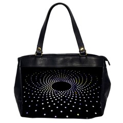 Abstract Black Blue Bright Circle Oversize Office Handbag