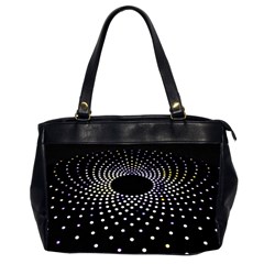 Abstract Black Blue Bright Circle Oversize Office Handbag (2 Sides)