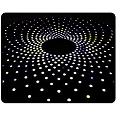 Abstract Black Blue Bright Circle Fleece Blanket (medium)  by HermanTelo