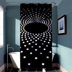 Abstract Black Blue Bright Circle Shower Curtain 36  X 72  (stall) 