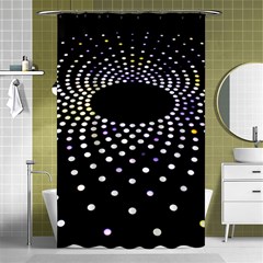 Abstract Black Blue Bright Circle Shower Curtain 48  X 72  (small)  by HermanTelo