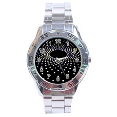 Abstract Black Blue Bright Circle Stainless Steel Analogue Watch by HermanTelo