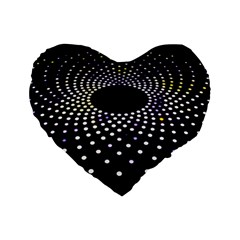 Abstract Black Blue Bright Circle Standard 16  Premium Heart Shape Cushions by HermanTelo