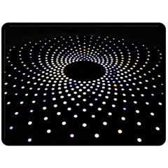 Abstract Black Blue Bright Circle Double Sided Fleece Blanket (large) 