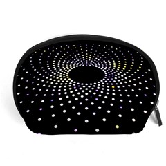 Abstract Black Blue Bright Circle Accessory Pouch (large)