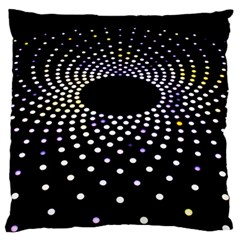 Abstract Black Blue Bright Circle Standard Flano Cushion Case (one Side)