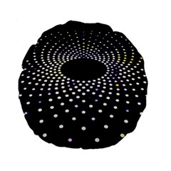 Abstract Black Blue Bright Circle Standard 15  Premium Flano Round Cushions by HermanTelo