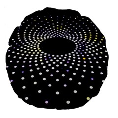 Abstract Black Blue Bright Circle Large 18  Premium Flano Round Cushions