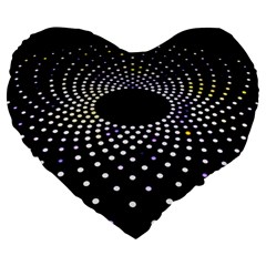 Abstract Black Blue Bright Circle Large 19  Premium Flano Heart Shape Cushions by HermanTelo