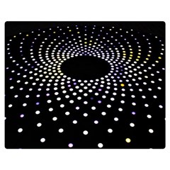 Abstract Black Blue Bright Circle Double Sided Flano Blanket (medium) 