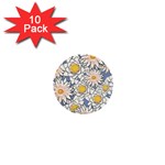 Flowers Pattern Lotus Lily 1  Mini Buttons (10 pack)  Front