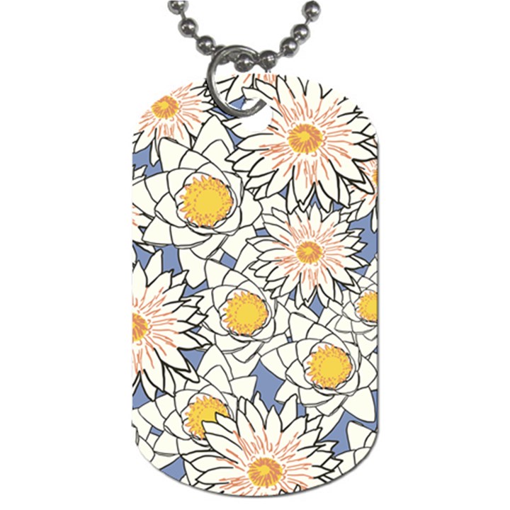 Flowers Pattern Lotus Lily Dog Tag (Two Sides)