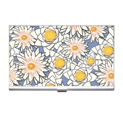 Flowers Pattern Lotus Lily Business Card Holder by HermanTelo