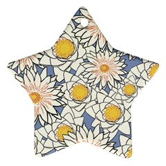 Flowers Pattern Lotus Lily Star Ornament (two Sides) by HermanTelo