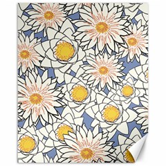 Flowers Pattern Lotus Lily Canvas 16  X 20 