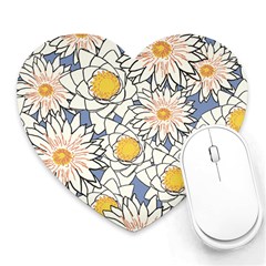 Flowers Pattern Lotus Lily Heart Mousepads by HermanTelo