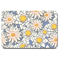 Flowers Pattern Lotus Lily Large Doormat 