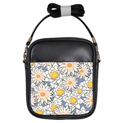 Flowers Pattern Lotus Lily Girls Sling Bag