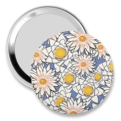 Flowers Pattern Lotus Lily 3  Handbag Mirrors